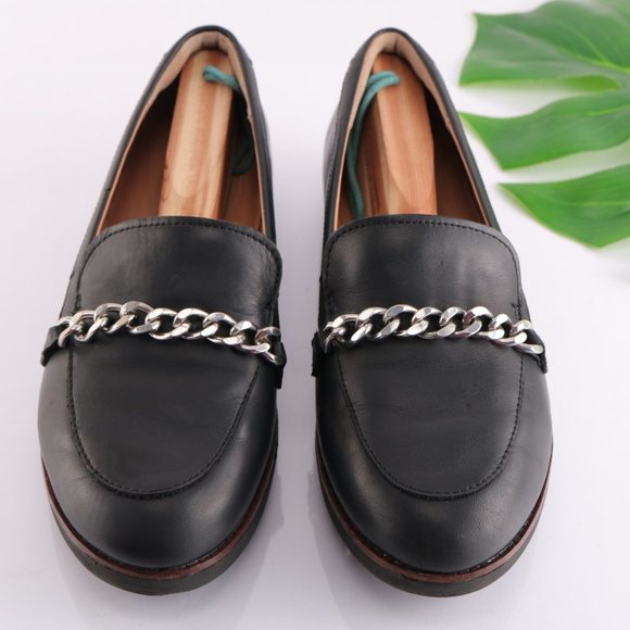 Fitflop Petrina Chain Loafer Platfrom Slip On Women 9 Black Leather Comfy Toning - Picture 2 of 14